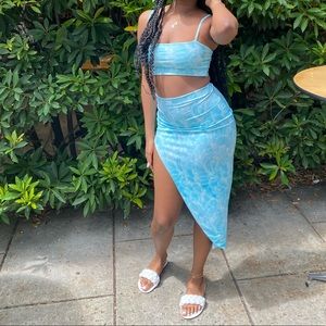Swimming Pool Print Slinky Two Piece Set